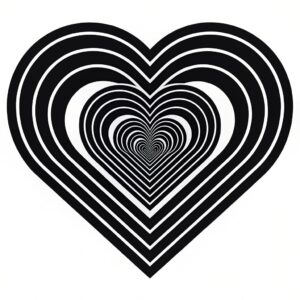 heart clipart black and white 15