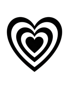 heart clipart black and white 6