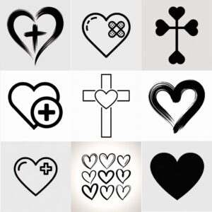 heart clipart black and white feature