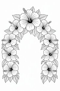 hibiscus flower clipart black and white 1
