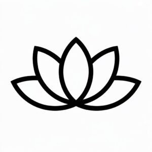 lotus flower black and white clipart 2