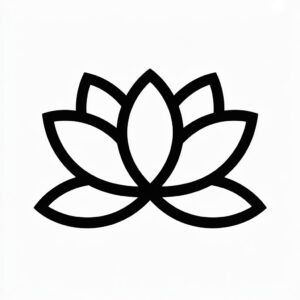 lotus flower black and white clipart 3