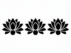 lotus flower black and white clipart 4