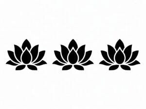 lotus flower black and white clipart 5