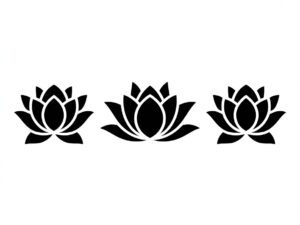 lotus flower black and white clipart 6