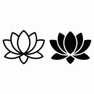 lotus flower black and white clipart 8