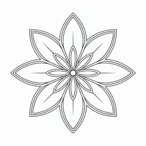 outline flower clipart black and white 12