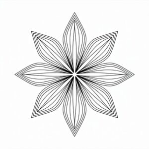 outline flower clipart black and white 13