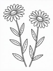 outline flower clipart black and white 14