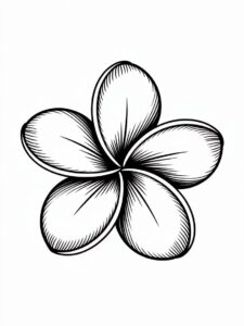 outline flower clipart black and white 6