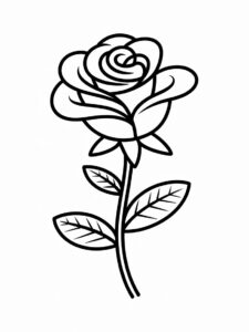 outline flower clipart black and white 7