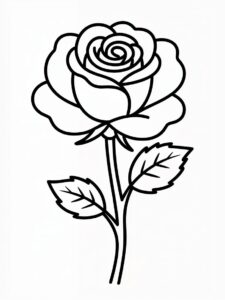 outline flower clipart black and white 8