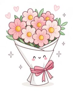pink flower clipart 4