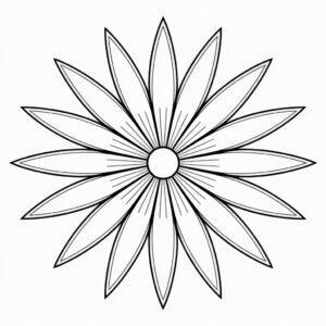simple flower clipart black and white 1