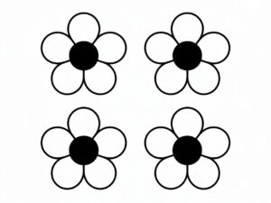 simple flower clipart black and white 10