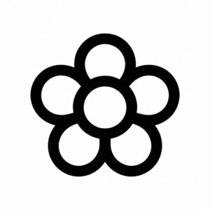 simple flower clipart black and white 11
