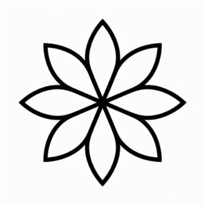 simple flower clipart black and white 12