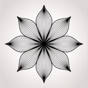 simple flower clipart black and white 13