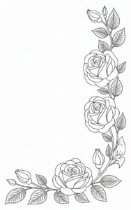 simple flower clipart black and white 5