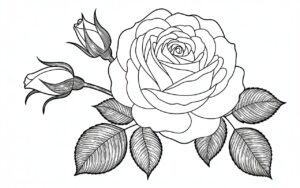 simple flower clipart black and white 7