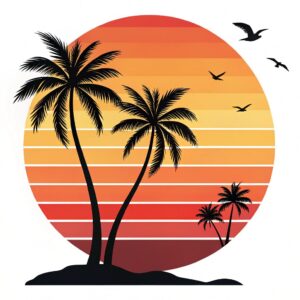 beach sunset clipart 12