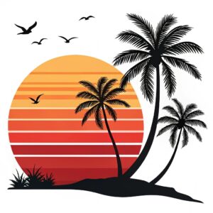 beach sunset clipart 13