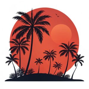 beach sunset clipart 3