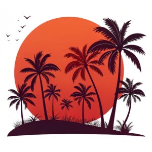 beach sunset clipart 4