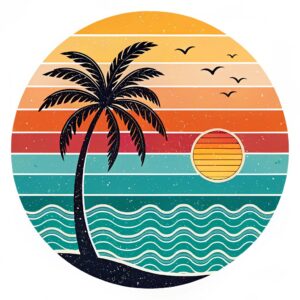 beach sunset clipart 5