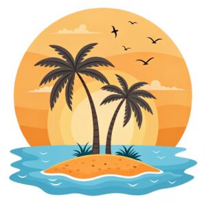 beach sunset clipart 7