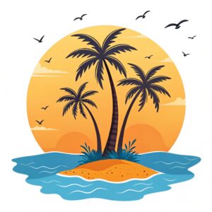 beach sunset clipart 8