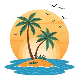 beach sunset clipart 9