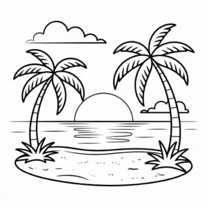black and white sunset clipart 15