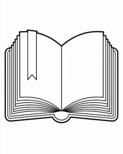 book clipart black and white 12