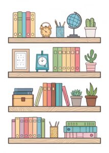 bookshelf clipart 1