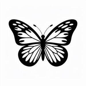 butterfly clipart black and white 12