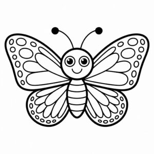 butterfly clipart black and white 5