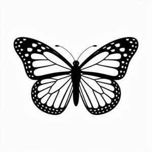 butterfly clipart black and white 6