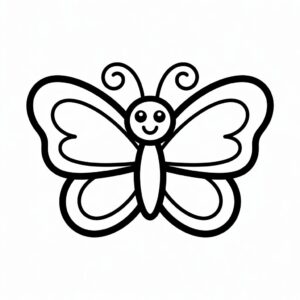 butterfly clipart black and white 7