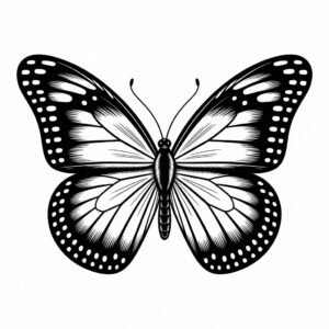 butterfly clipart black and white 9