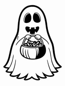 cute halloween clipart black and white 10