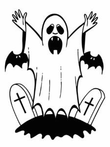 cute halloween clipart black and white 17