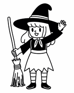 cute halloween clipart black and white 7