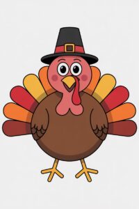 cute thanksgiving turkey clipart 8