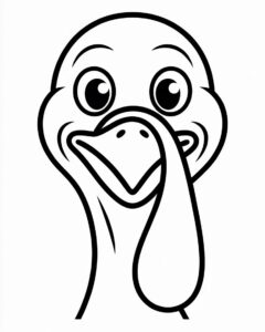 cute turkey clipart black and white 1