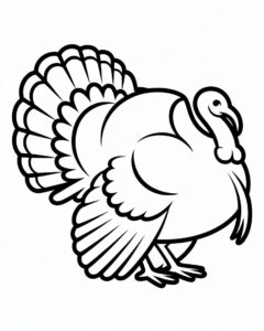 cute turkey clipart black and white 10
