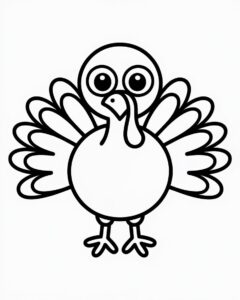 cute turkey clipart black and white 11