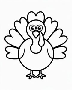cute turkey clipart black and white 12