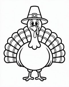 cute turkey clipart black and white 13