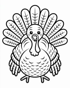 cute turkey clipart black and white 3